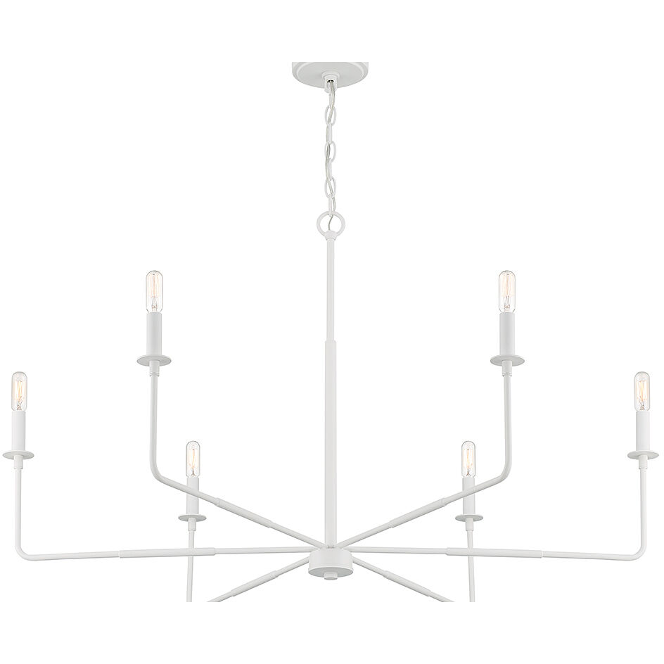 Salerno 6 Light 42 inch Bisque White Chandelier Ceiling Light, Essentials