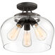 Octave 3 Light 13 inch English Bronze Semi-Flush Ceiling Light, Essentials