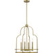 Savoy House Diplomat 4 Light 20 inch Warm Brass Pendant Ceiling Light 3-6612-4-322 - Open Box