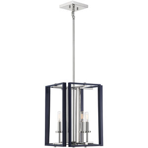Champlin 4 Light 12 inch Navy with Polished Nickel Accents Pendant Ceiling Light in Navy/Polished Nickel