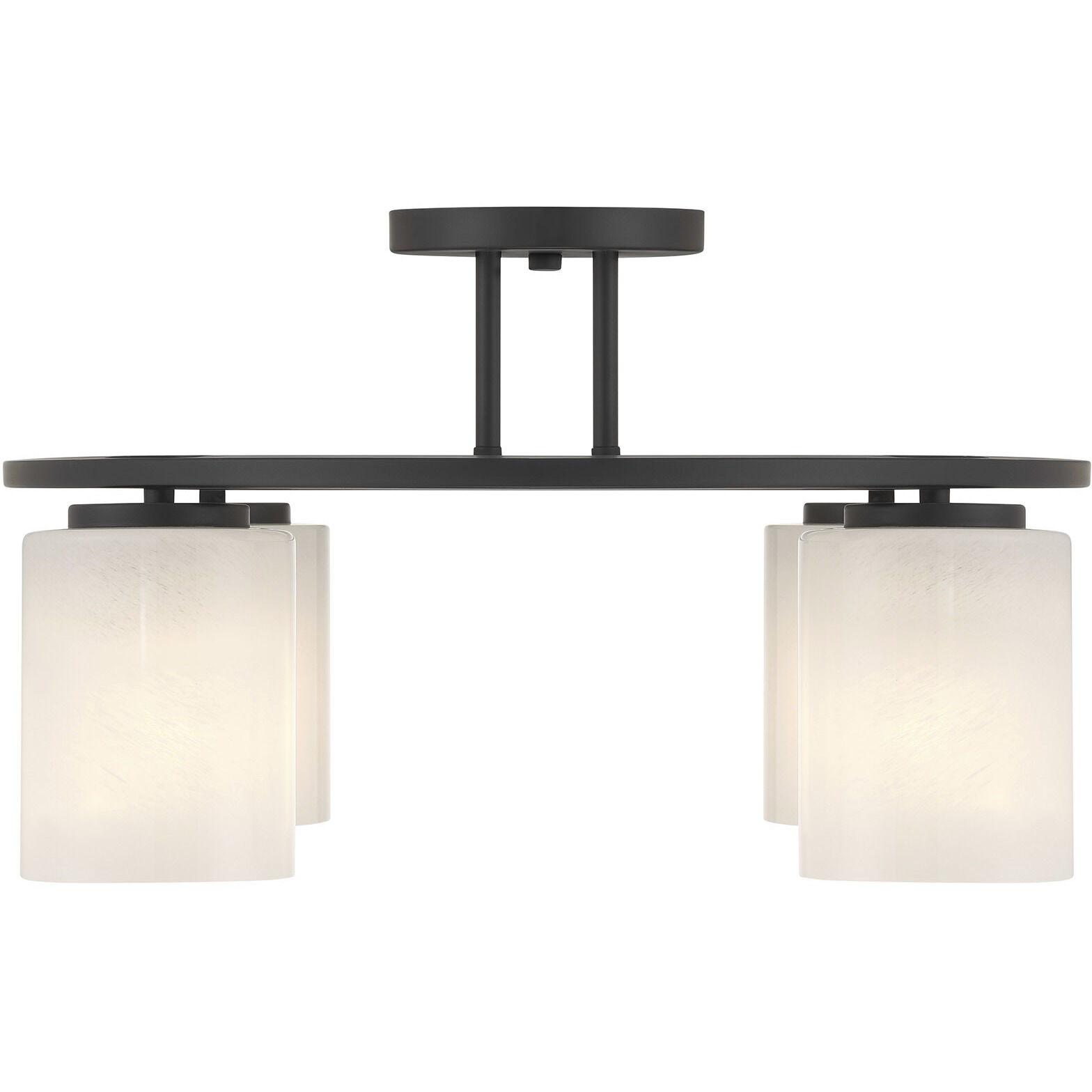Herron 4 Light 24 inch Matte Black Semi-Flush Ceiling Light