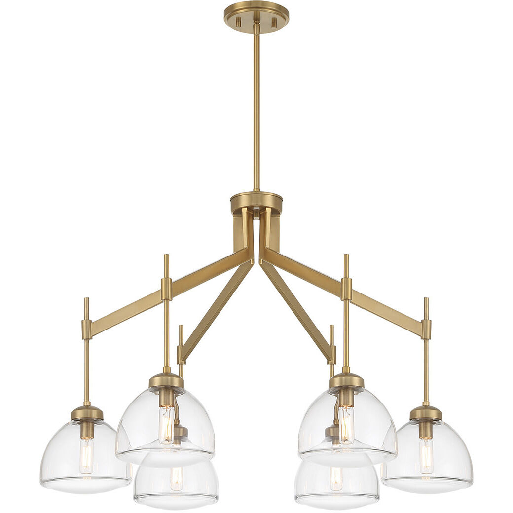 Corbin 6 Light 31.5 inch Warm Brass Chandelier Ceiling Light