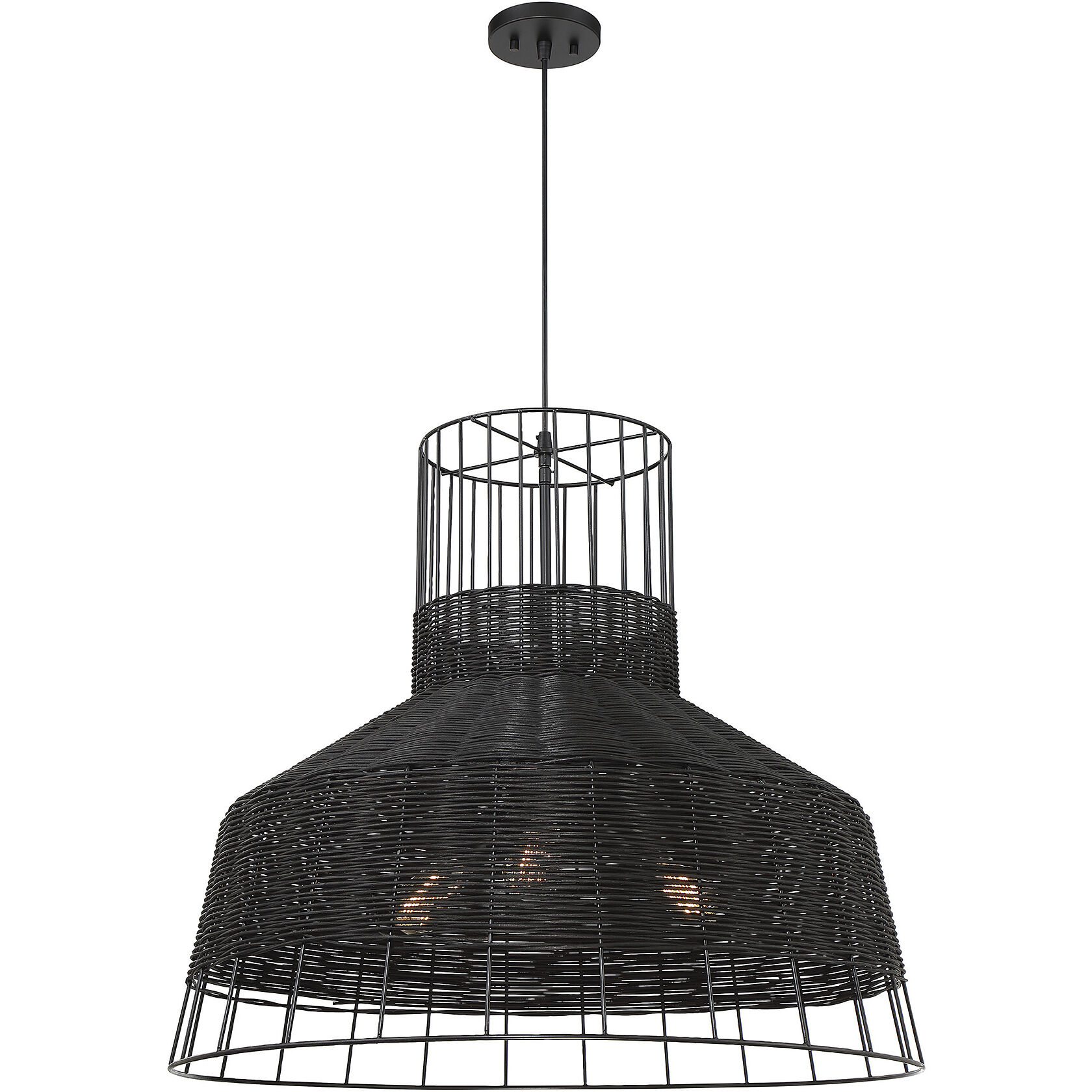 Pampas 3 Light 30 inch Matte Black Pendant Ceiling Light