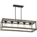 Eden 5 Light 13 inch Weathervane Outdoor Linear Chandelier