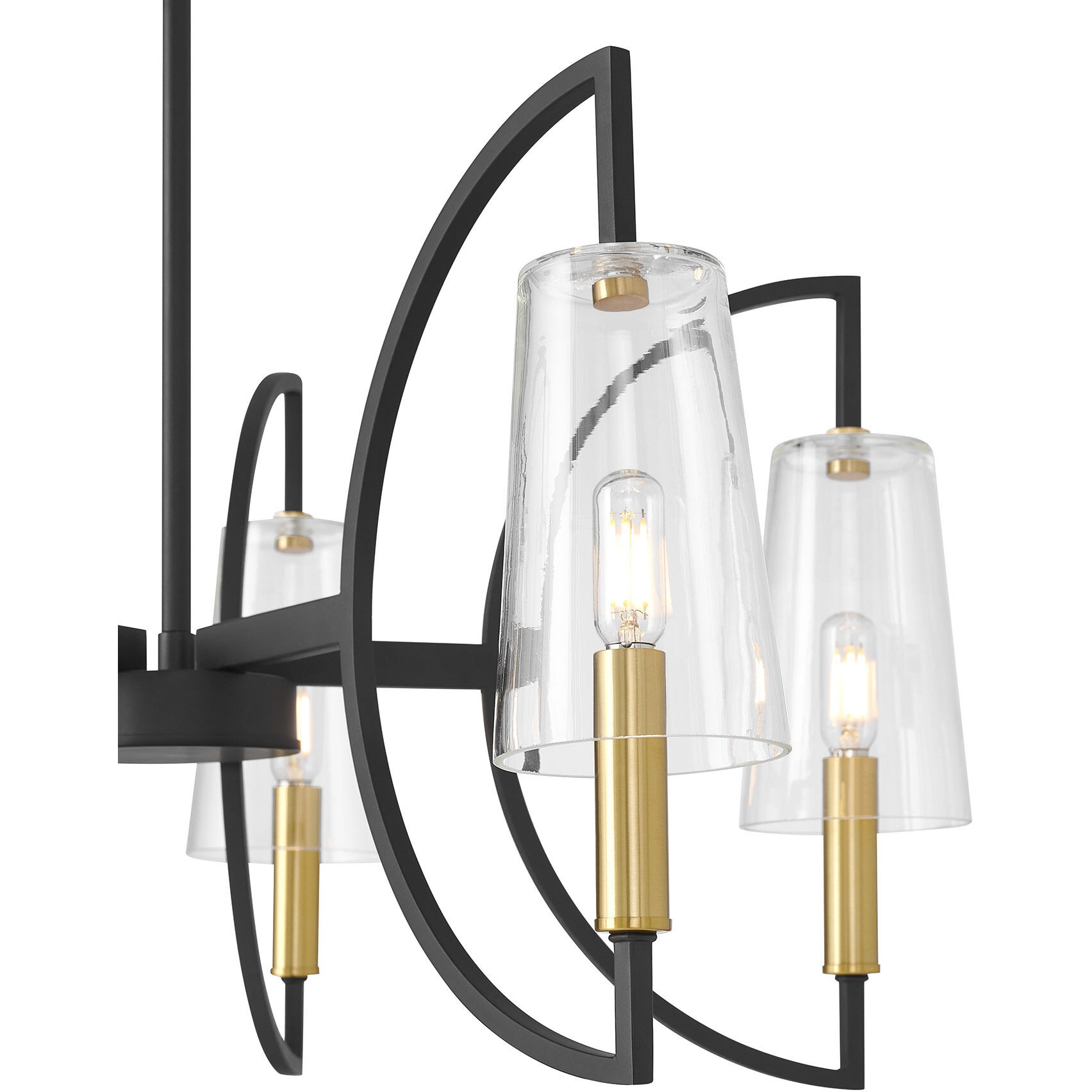 Hanley 5 Light 28 inch Matte Black and Warm Brass Chandelier Ceiling Light