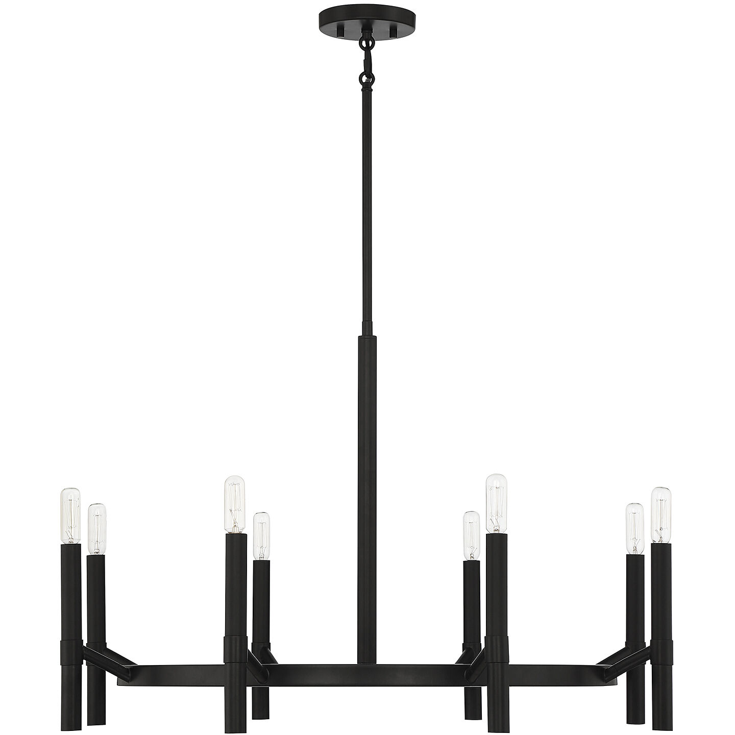 Padgett 8 Light 32 inch Matte Black Chandelier Ceiling Light
