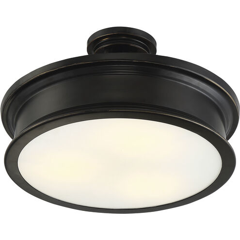 Watkins 3 Light 16 inch Classic Bronze Semi-Flush Ceiling Light, Essentials