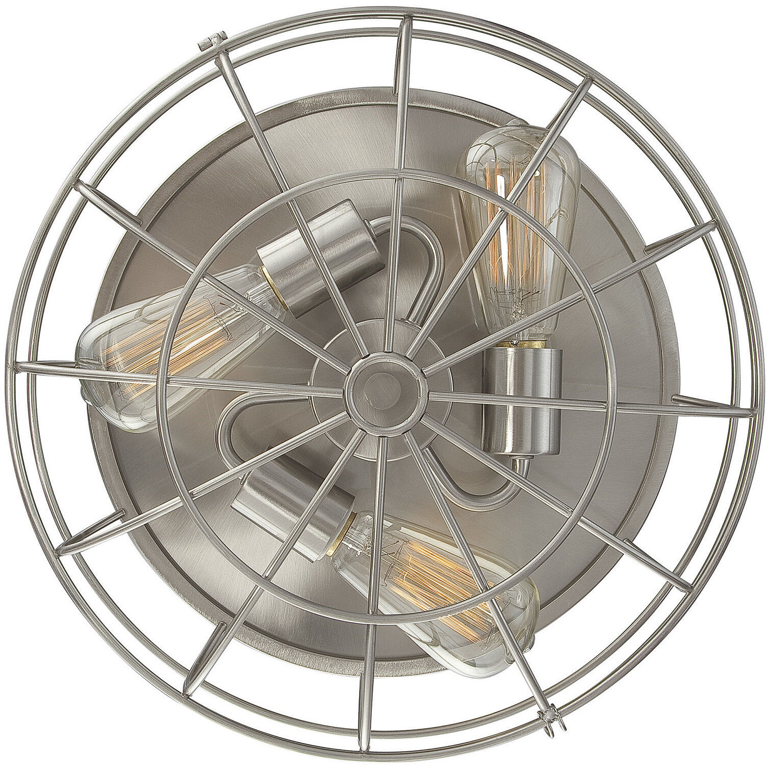 Scout 3 Light 15 inch Satin Nickel Flush Mount Ceiling Light