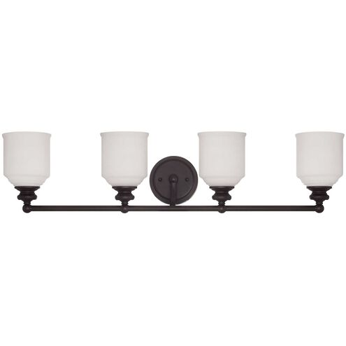 Melrose 4 Light 33.5 inch English Bronze Bathroom Vanity Light Wall Light, Essentials