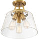 Calhoun 3 Light 13 inch Warm Brass Semi-Flush Ceiling Light, Essentials
