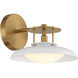 Gavin 1 Light 9 inch White with Warm Brass Accents Wall Sconce Wall Light in White/Warm Brass