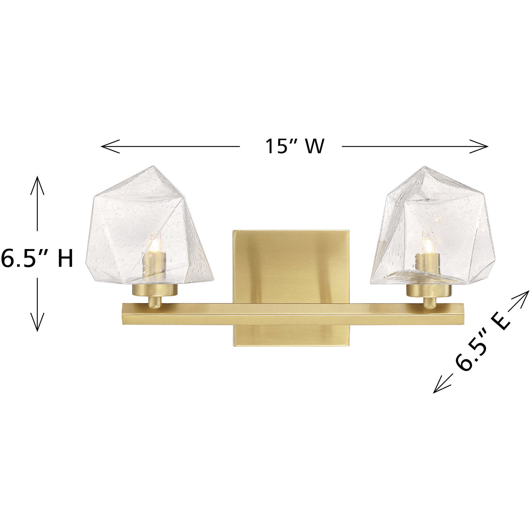 Castello LED 15 inch Warm Brass Bathroom Vanity Light Wall Light