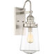 Macauley 1 Light 14 inch Satin Nickel Outdoor Wall Lantern