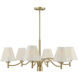 Rosa 6 Light 36 inch Noble Brass Chandelier Ceiling Light