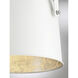 Cypress 1 Light 13.5 inch White with Silver Leaf Pendant Ceiling Light
