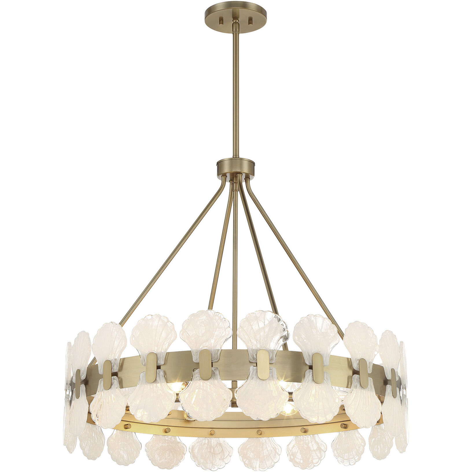 Bancroft 6 Light 30 inch Noble Brass Chandelier Ceiling Light