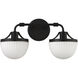 Meredith 2 Light 16.5 inch Matte Black Bathroom Vanity Light Wall Light