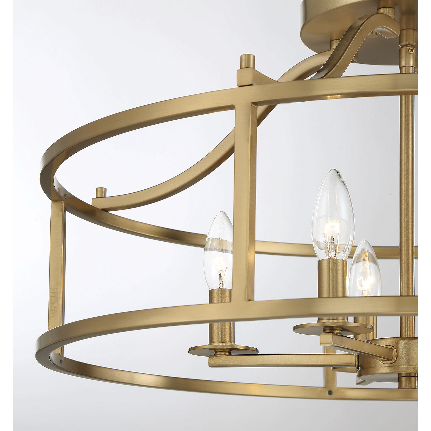 Stockton 5 Light 24 inch Warm Brass Semi-Flush Ceiling Light, Essentials