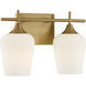 Octave 2 Light 13.75 inch Warm Brass Bathroom Vanity Light Wall Light, Essentials