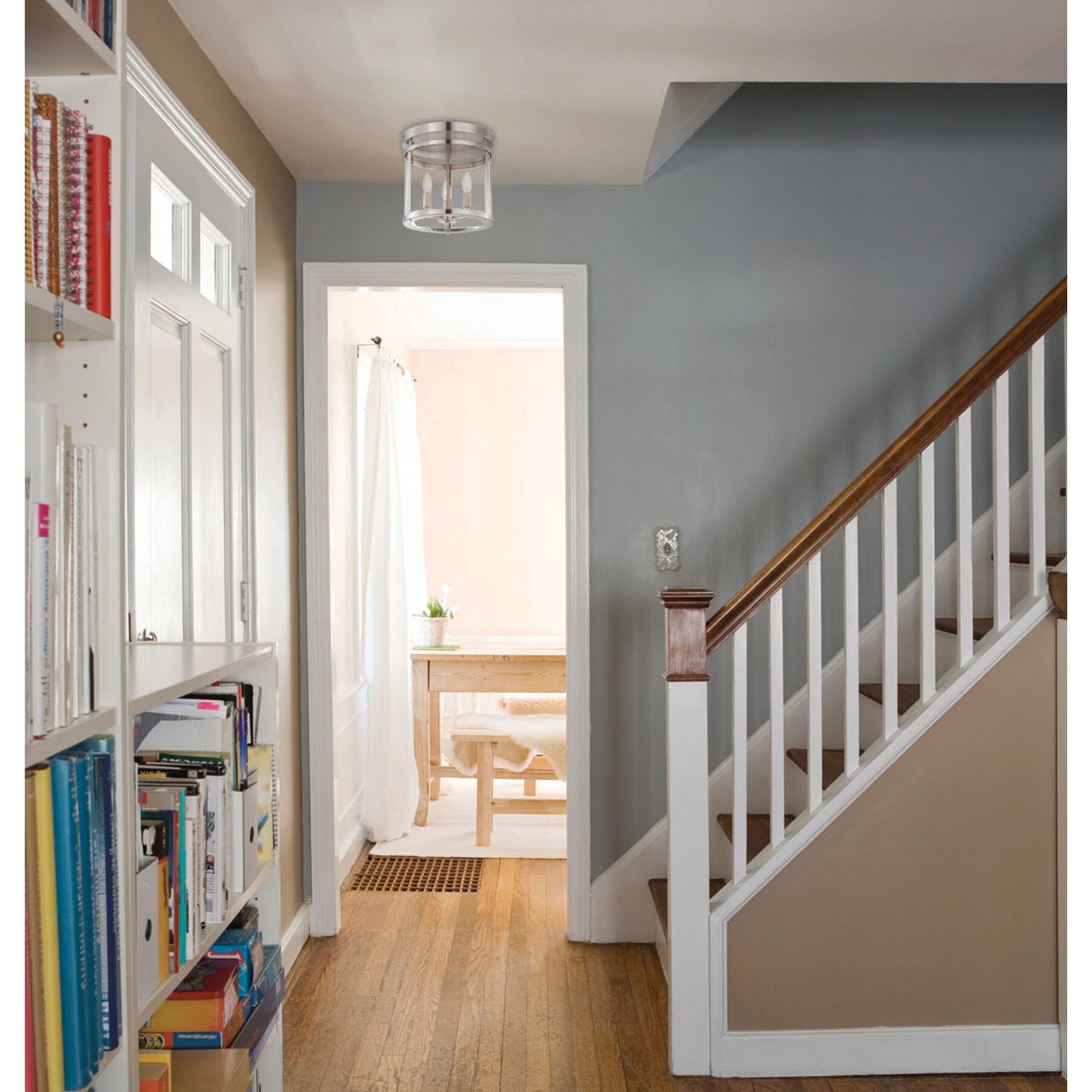 Penrose 3 Light 12.5 inch Polished Nickel Semi-Flush Ceiling Light, Essentials