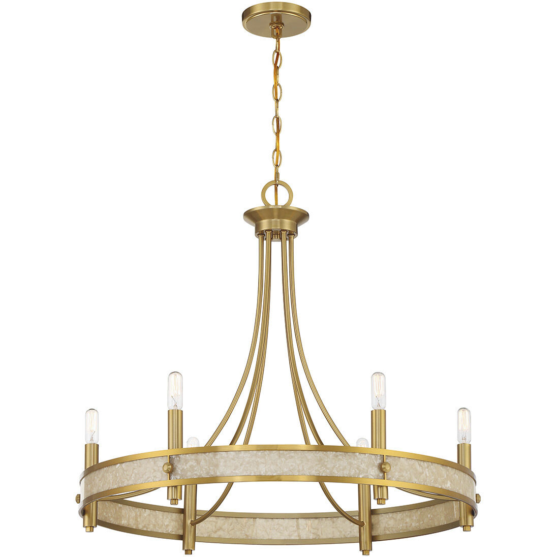 Camden 6 Light 28 inch Warm Brass Chandelier Ceiling Light