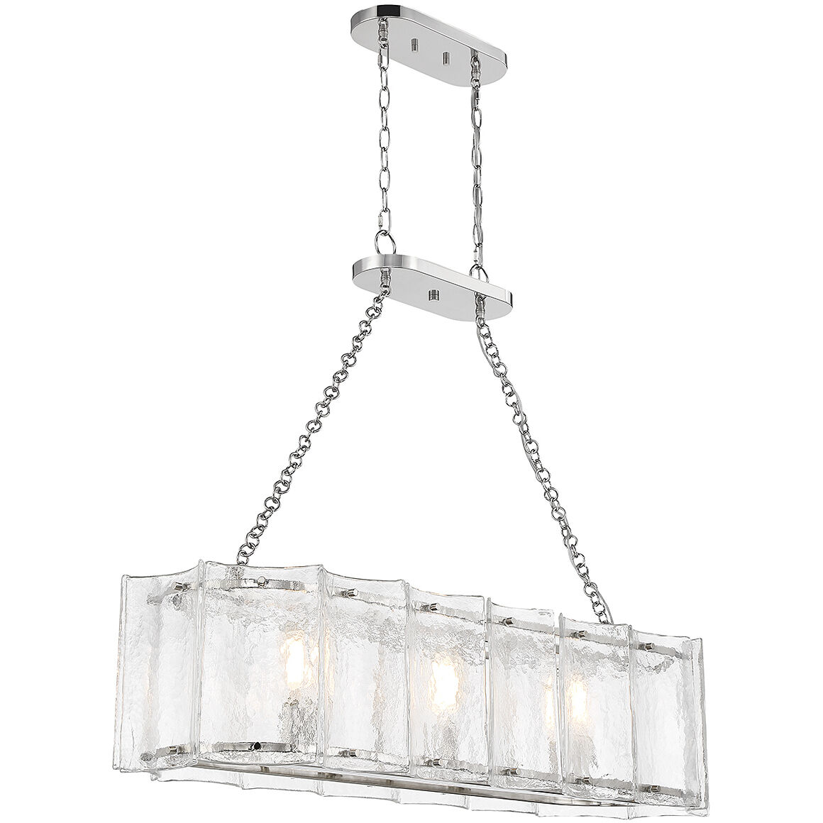 Genry 3 Light 41 inch Polished Nickel Linear Chandelier Ceiling Light