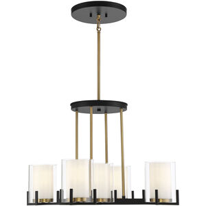 Eaton 5 Light 27 inch Black with Warm Brass Accents Chandelier Ceiling Light
