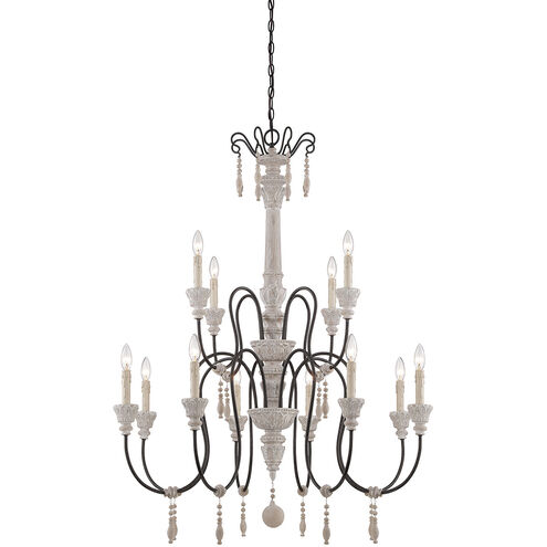 Ashland 12 Light 38 inch White Washed Driftwood Chandelier Ceiling Light