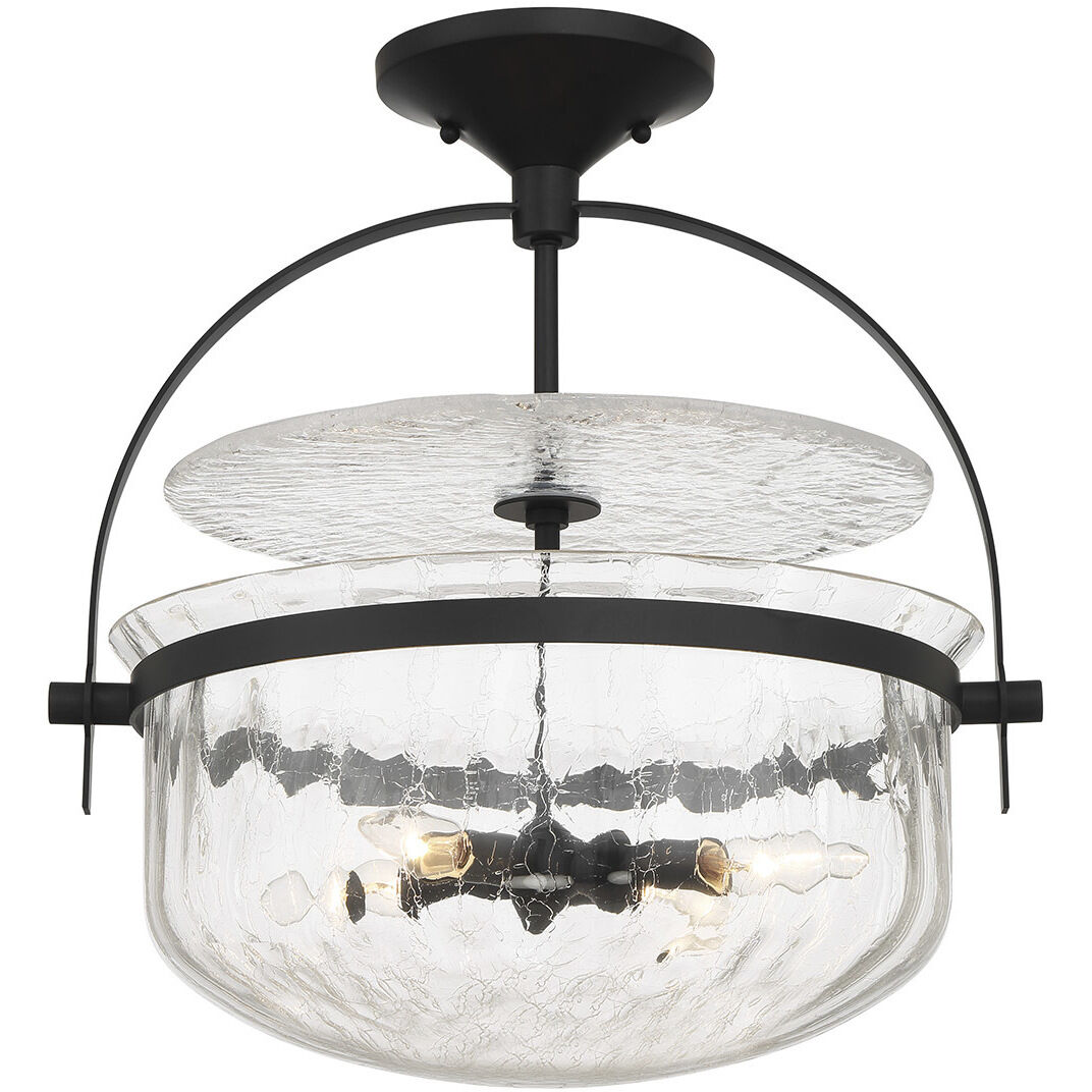 Denmar 4 Light 18 inch Matte Black Covertible SemiFlush Ceiling Light