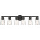 Gordon 6 Light 34 inch Black Bathroom Vanity Light Wall Light