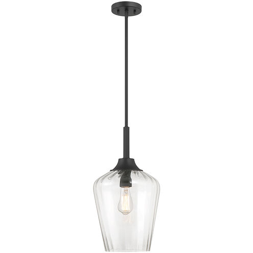 Carlton 1 Light 11 inch Matte Black Pendant Ceiling Light, Essentials