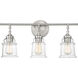 Fuller 3 Light 24 inch Satin Nickel Bathroom Vanity Light Wall Light, Lighting One