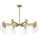 Wright 8 Light 40 inch Warm Brass Chandelier Ceiling Light