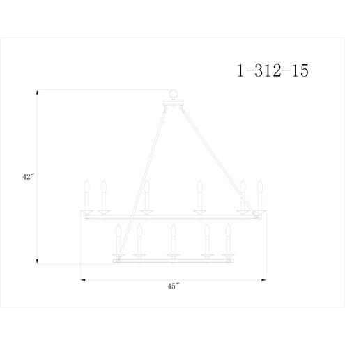 Middleton 15 Light 45 inch Warm Brass Chandelier Ceiling Light, Essentials