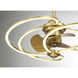 Hydra 12 inch Warm Brass with Gold Blades Fan D'Lier