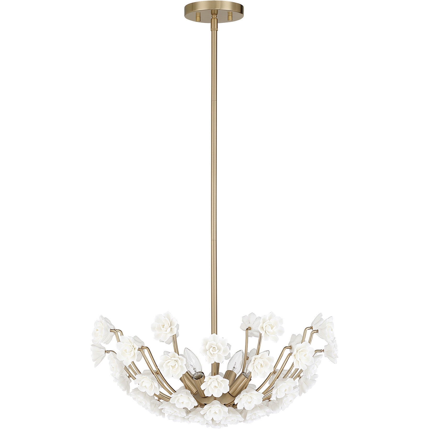 Flores 4 Light 20 inch Noble Brass Chandelier Ceiling Light