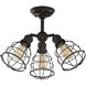 Scout 3 Light 23 inch English Bronze Semi-Flush Ceiling Light, Adjustable