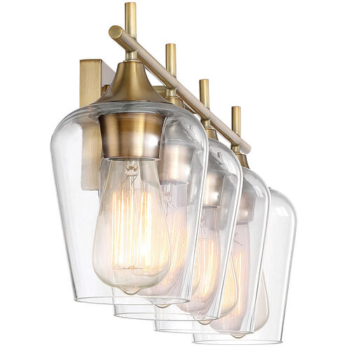 Octave 4 Light 28.75 inch Warm Brass Vanity Light Wall Light, Essentials