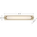 Parker LED 28 inch Noble Brass Bathroom Vanity Light Wall Light