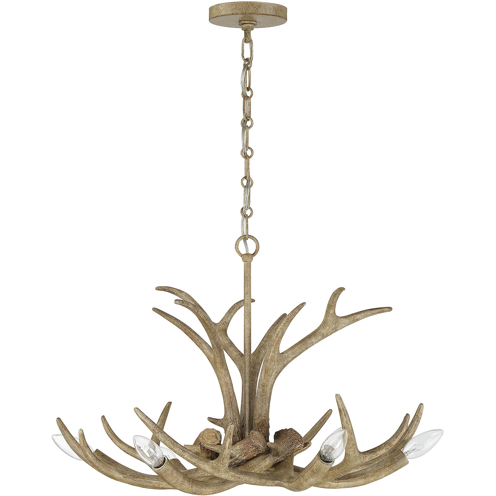 Daniels 6 Light 24 inch Natural Antler Chandelier Ceiling Light