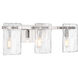 Genry 3 Light 25 inch Polished Nickel Bathroom Vanity Light Wall Light