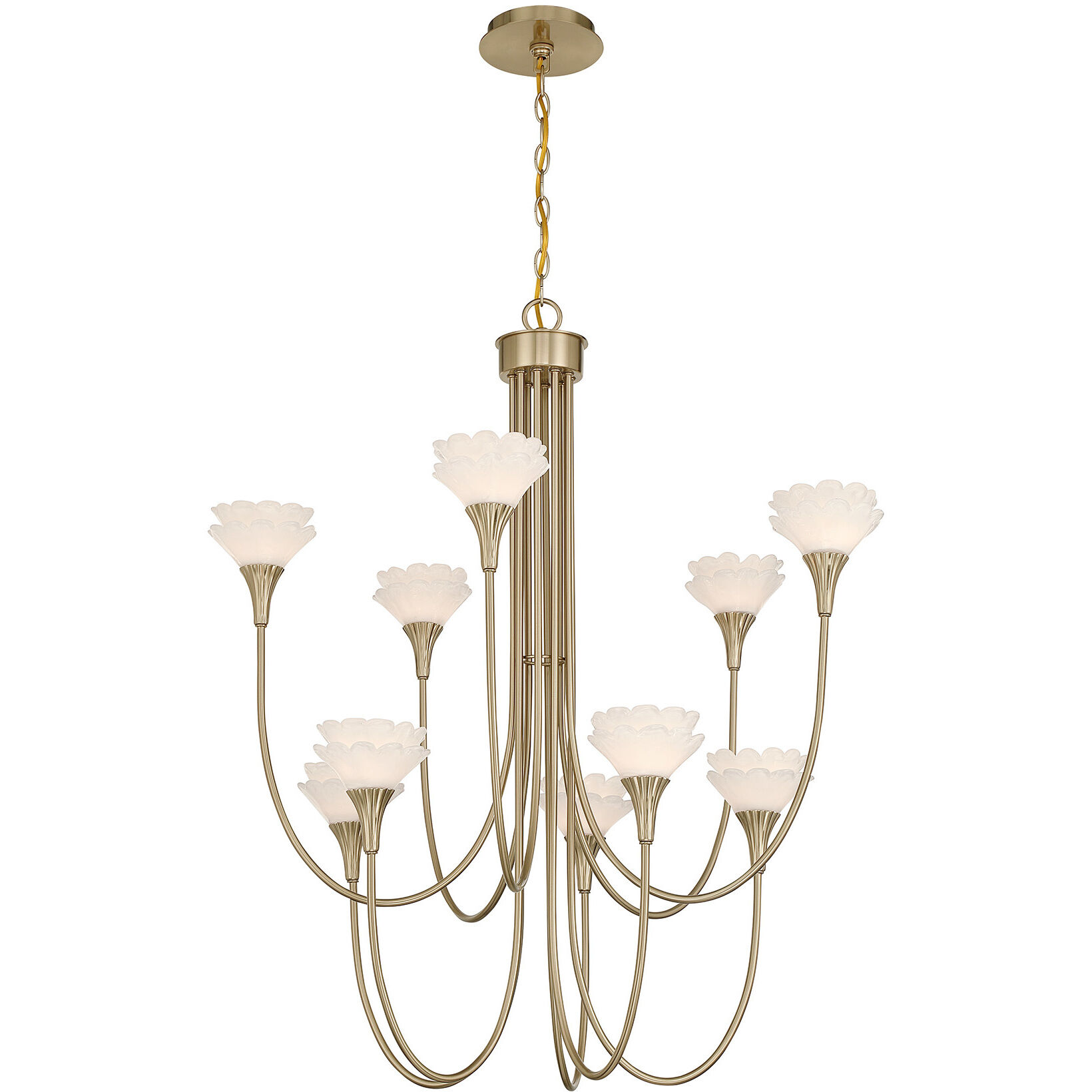Florena 10 Light 30 inch Noble Brass Chandelier Ceiling Light