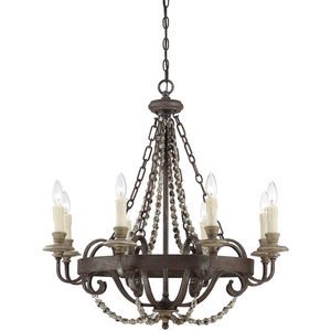 Mallory 8 Light 29 inch Fossil Stone Chandelier Ceiling Light