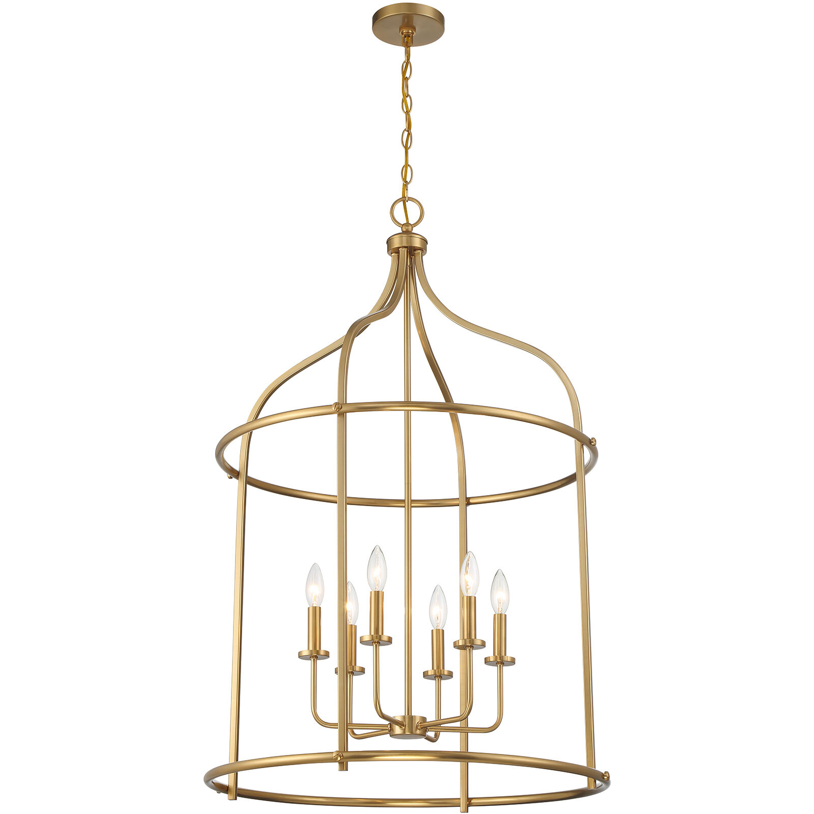 Brookstone 6 Light 26 inch Warm Brass Pendant Ceiling Light
