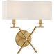 Arondale 2 Light 14 inch Warm Brass Wall Sconce Wall Light