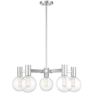 Wright 5 Light 28 inch Chrome Chandelier Ceiling Light in Polished Chrome