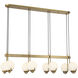 Abella 8 Light 46 inch Warm Brass Linear Chandelier Ceiling Light, Lighting One