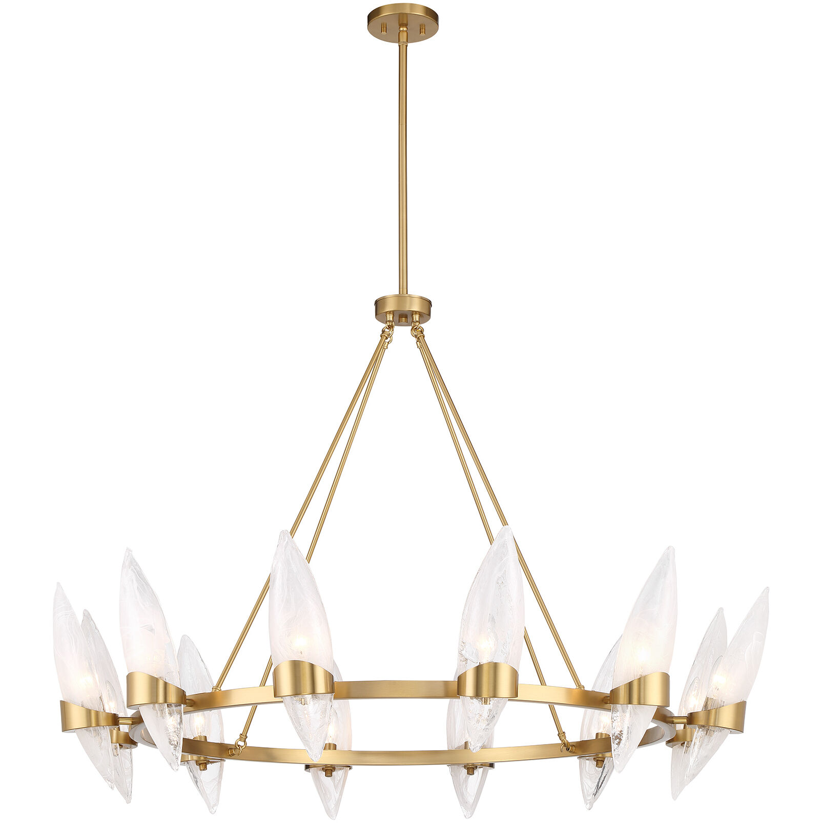 Nouvel 12 Light 45 inch Warm Brass Chandelier Ceiling Light