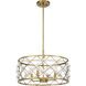 Bailey 4 Light 20 inch Warm Brass Convertible Semi-Flush or Pendant Ceiling Light