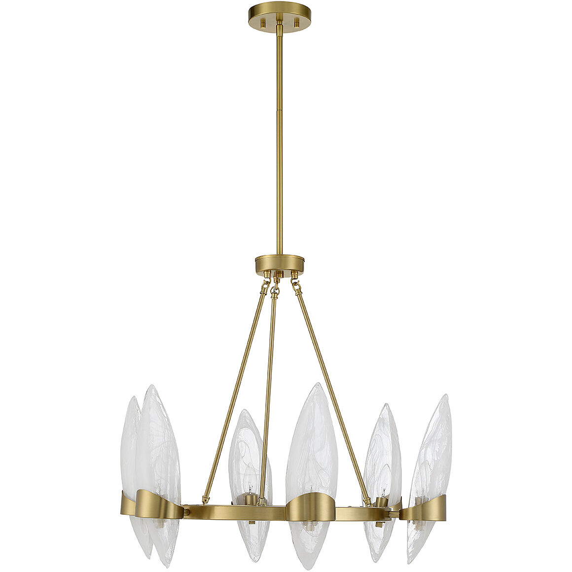 Nouvel 6 Light 27 inch Warm Brass Chandelier Ceiling Light
